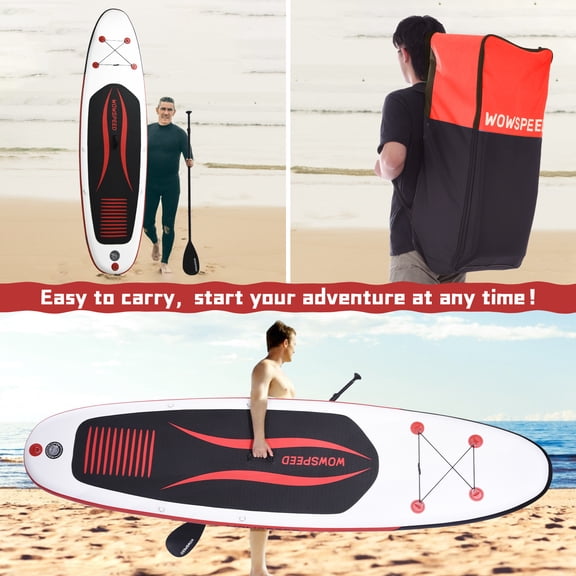 YMHML 10.5ft Surfboard Without Seat,Stand Up Paddle Board Inflatable with Travel Carry Bag,Mobile Phone Waterproof Bag,Fins,Inflator