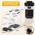 thumbnail image 4 of Tomile Foldable Treadmill for Home, 3.0HP Portable Treadmill with 300 lbs Weight Capacity for Jogging Walking, White, 4 of 6