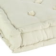 thumbnail image 2 of Benzara Modern Styled Canvas Cushion with Threaded Tufting and Thick Piping, White, 2 of 5