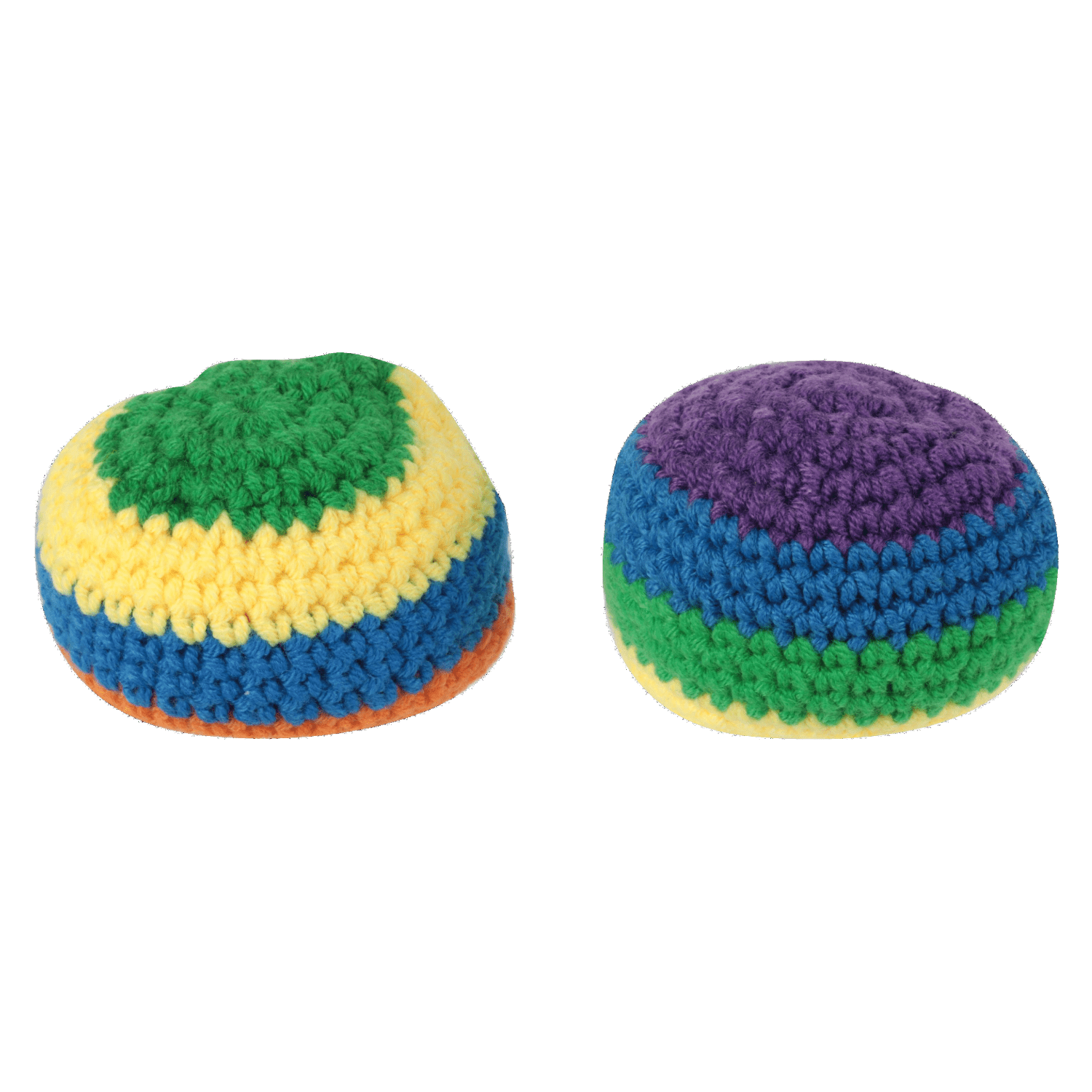 Crochet Footbag 2-Pack – 2.25 x 2 in, 40g Kick Sack Balls for Adults & Kids, Juggling & Stress Relief Toy