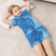 thumbnail image 6 of Silky Satin Kids' Pajama Set Breathable & Smooth Unisex Button-Down Pajamas Water Texture Background, 6 of 8