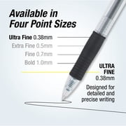 Pilot, G2 Premium Gel Roller Pens, Ultra Fine Point Gel Pens 0.38 mm, Pack of 12, Black