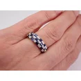 thumbnail image 5 of 2Ct Baguette Cut Simulated Blue Sapphire Women's Band Ring 14K White Gold Plated Silver, 5 of 5