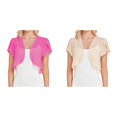 thumbnail image 1 of (Lot de 2) Kcodviy Cardigan Court Uni pour Femmes, Manches Courtes, Boléro Court Ouvert, Cardigan Surdimensionné, Cardigan en Mousseline, 1 of 6