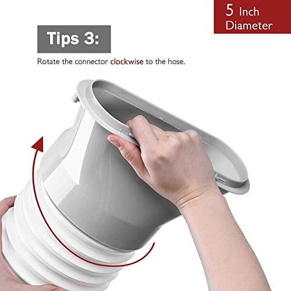 TURBRO Portable Air Conditioner Universal Exhaust Hose - 5 Inch Diameter, 78 Inch Length, Clockwise Thread