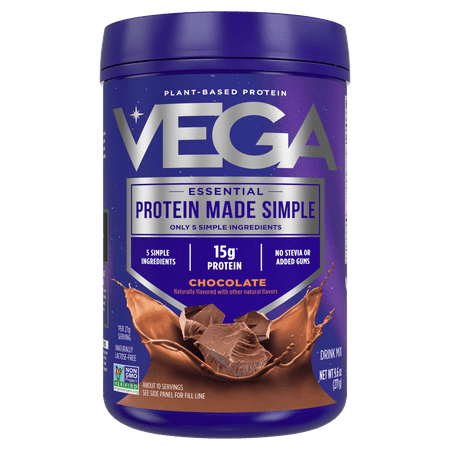 Vega Essential Protein Made Simple, Plant-Based Protein, Chocolate, 9.6 oz (271 g)