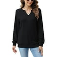 thumbnail image 5 of TEMOFON Long Sleeve Shirts for Womens Sweatshirts V Neck Fall Tops Pullover for Womens Clothes Lightweight Pullover Fashion Blouses, 5 of 8