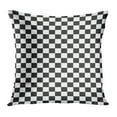 thumbnail image 1 of BOSDECO Housse de Coussin à Carreaux Rectangulaire Noir et Blanc 16x16 Pouces, 1 of 1