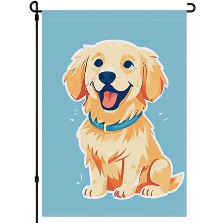 Dog Garden Flags Decoration for Outdoor Patio Garden Lawn House Happy Smile Colorful Cartoon Puppy Stickers Garden Decor for Outdoor 28x40in Durable Versatile Camping Flags for Campsite