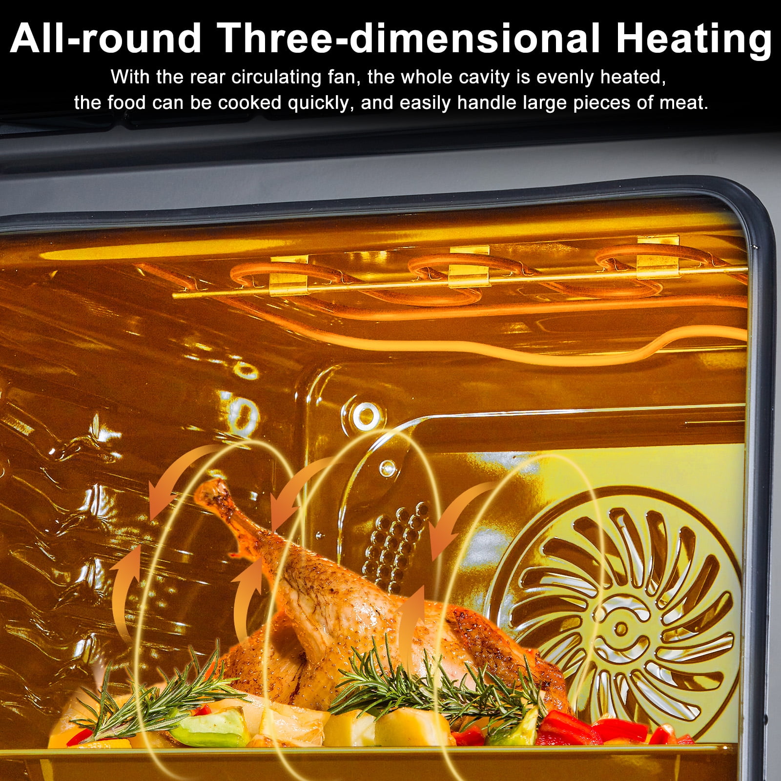 Luku Single Wall Oven, 2.5Cu.Ft, 3000W - Air Frying, 8 Baking Modes, Steam & Grill, Colorful LED Screen