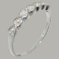 thumbnail image 2 of LBG British Made 9k White GoldWomens Ring Cultured Pearl Eternity Ring - 33 size options - Size 7.5, 2 of 9