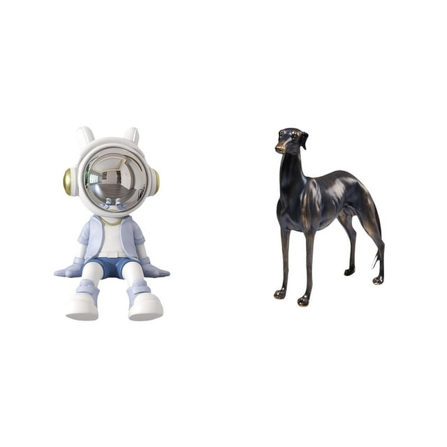 Estatua de galgo , figura de resina, escultura nórdica, adorno decorativo para estantería, entrada, sala de estar, centro de mesa.