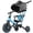 Blue, variant on JoyStone 7 in 1 Folding Toddler Tricycle with Adjustable Canopy, Parental Control Handle, Detachable Backrest and Adjustable Seat and Handle, Push Tricycle Bike for 1-4 Year Old Boys and Girls, White