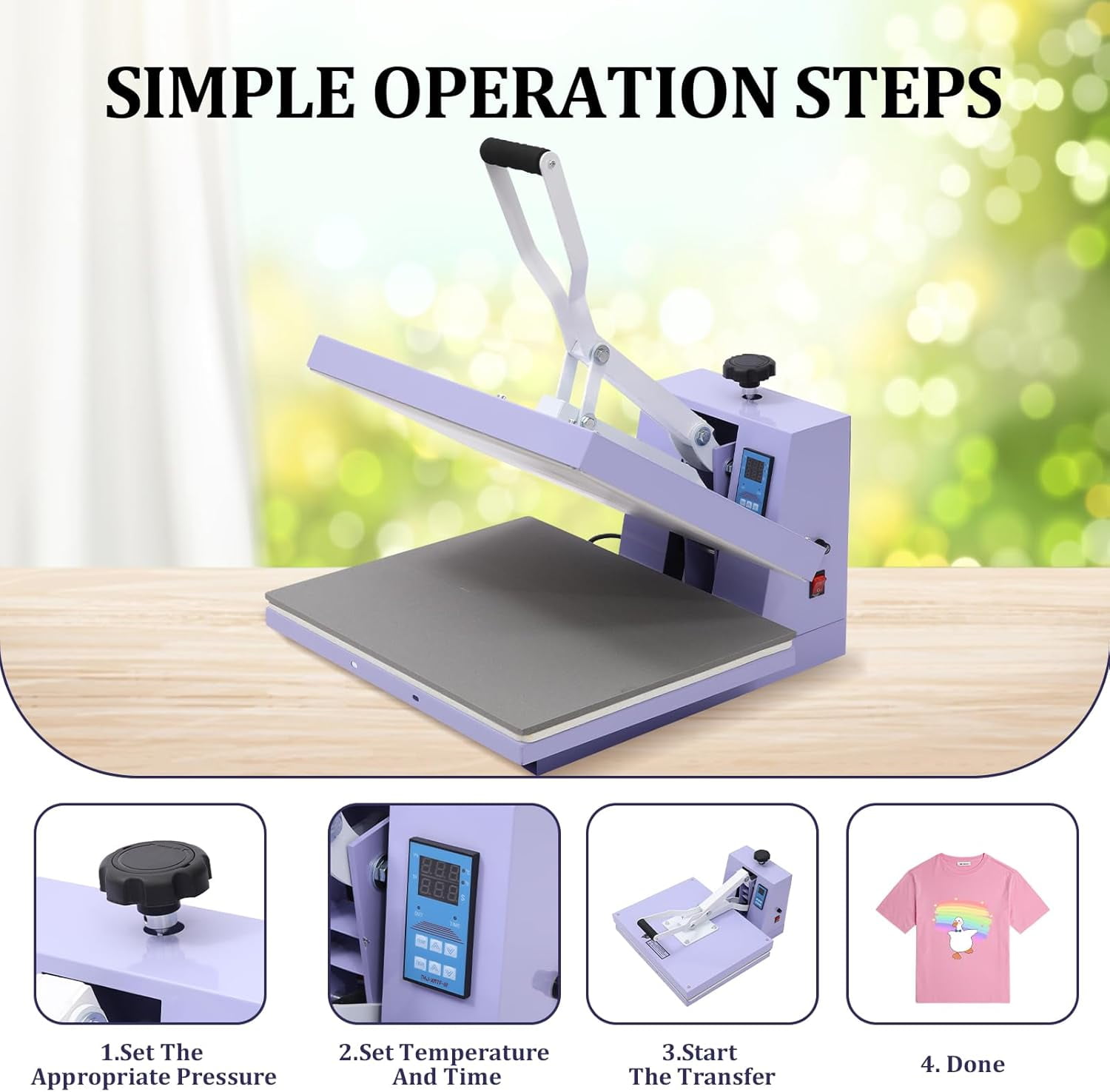 Heat Press Machine for T-Shirts, 16" x 20" Digital Industrial Sublimation Printer, Fast Heating, Digital Sublimation Printer High Pressure Heat Press Machine for Clothes Canvas Bags Pillows Placemats