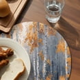 thumbnail image 3 of Orange Navy Blue Round 15 Inch Placemats Set of 8, Modern Oil Painting Art Forest HeatResistant Non Slip Place Mats for Dining Table, Wipeable Braided Kitchen Table Mats for Housewarming, 3 of 9