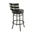 thumbnail image 3 of Armen Living Indoor Natya Swivel Counter or Bar Stool in Black Finish with Gray Faux Leather, 3 of 7