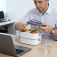 thumbnail image 5 of Nkmbld Bento Box for Women, Large Capacity Plastic Lunch Box with Handle, Leakproof Food Storage Container for Office Workers, Dishwasher Safe, White, 5 of 8