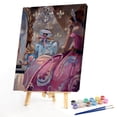 thumbnail image 2 of Cuadros Decorativos Pintura digital Big Dress Girl pintada por números en la pared de la lona DIY (L185) Tmvgtek embutido en tela, 2 of 9