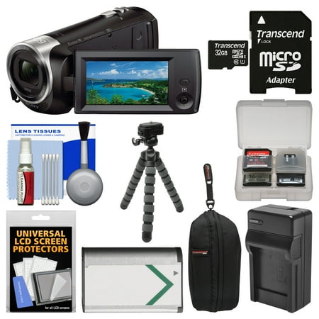 Sony Handycam HDR-CX440 8GB Wi-Fi 1080p HD Video Camera Camcorder with 32GB Card + Case + Battery & Charger + Flex Tripod + Kit