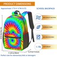 thumbnail image 3 of Red and Green Tie Dye Pattern 17" Waterproof Oxford School Backpacks for Teens, S-Shape Padded Straps, for School, Travel, Hiking, Camping, 3 of 5