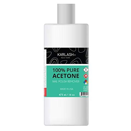 Karlash Professional 100% Pure Acetone Polish Nail Remover 16 oz - Quick, Professional Nail Polish Remover - For Natural, Gel, Acrylic, Sculptured Nails