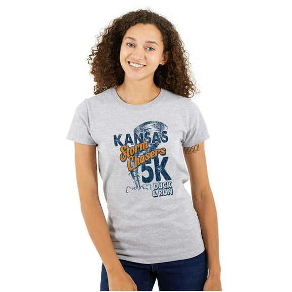 Kansas Storm Chasers Tornado Twister Womens Slim Fit Graphic Tee Brisco Brands S