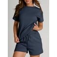 thumbnail image 5 of DOKOTOO 2 Piece Outfits for Women Lounge Sets Casual Short Sleeve Tops with Elastic Waist Shorts Matching Set, 5 of 11
