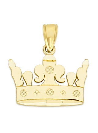 Mens gold crown clearance pendant