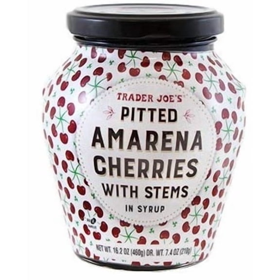 Trader Joe's Pitted Amarena Cherries With Stems in Syrup, 16.2 oz