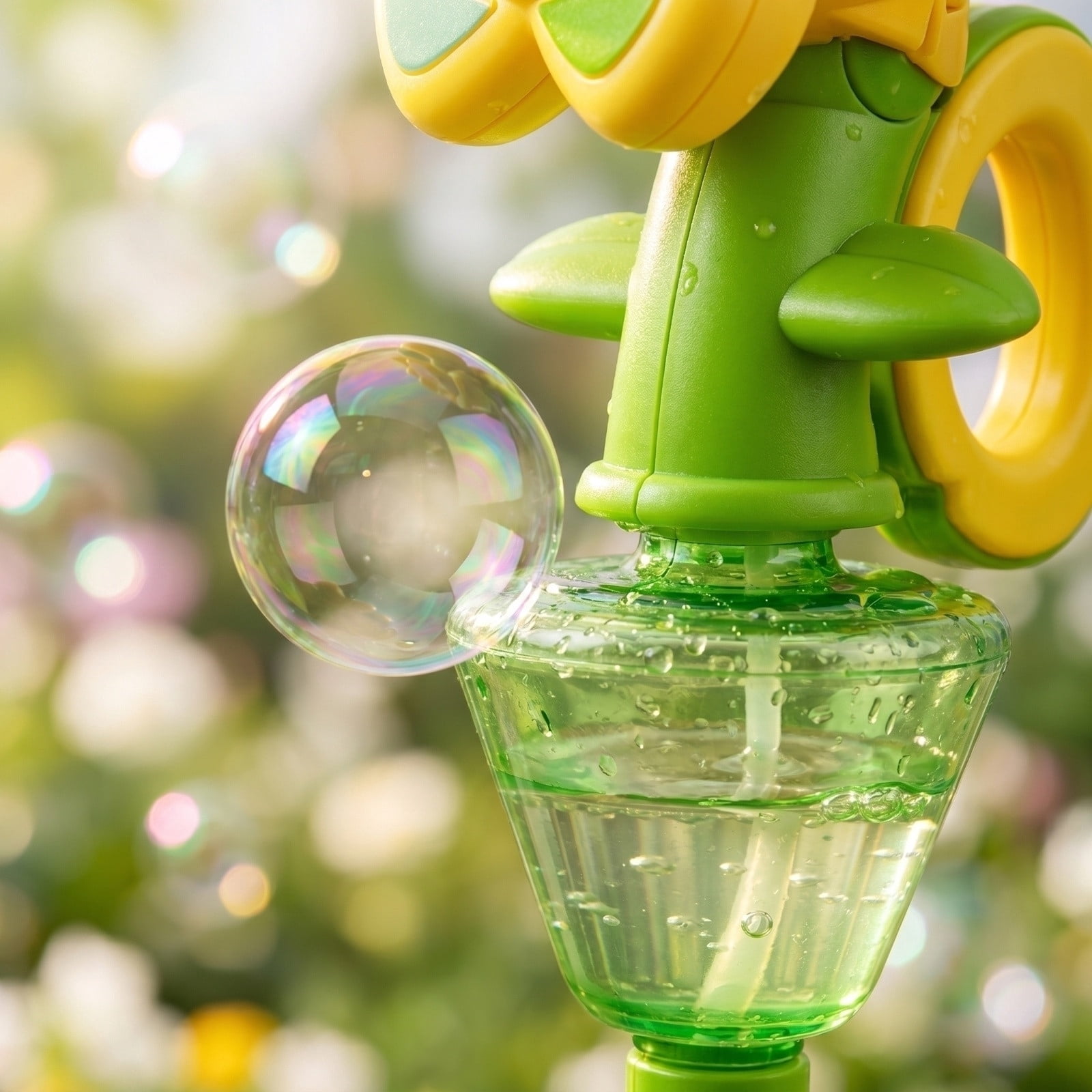 NWOKYZGH Bubble Machine, Flower Bubble Maker with Lights for Parties, Rechargeable Automatic Bubbles Blower Machine for Outdoor Wedding Birthday Party