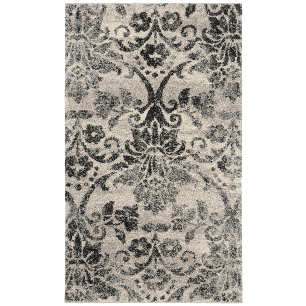 SAFAVIEH Retro Hyram Damask Area Rug, Cream/Grey, 4' x 6'