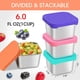 thumbnail image 4 of Paquete 8 Recipientes para Refrigerios de Acero Inoxidable para Niños, Recipientes Metálicos una Prueba de Fugas para Almacenamiento de Alimentos, Mini Lonchera Apilable (6 Onzas), 4 of 5