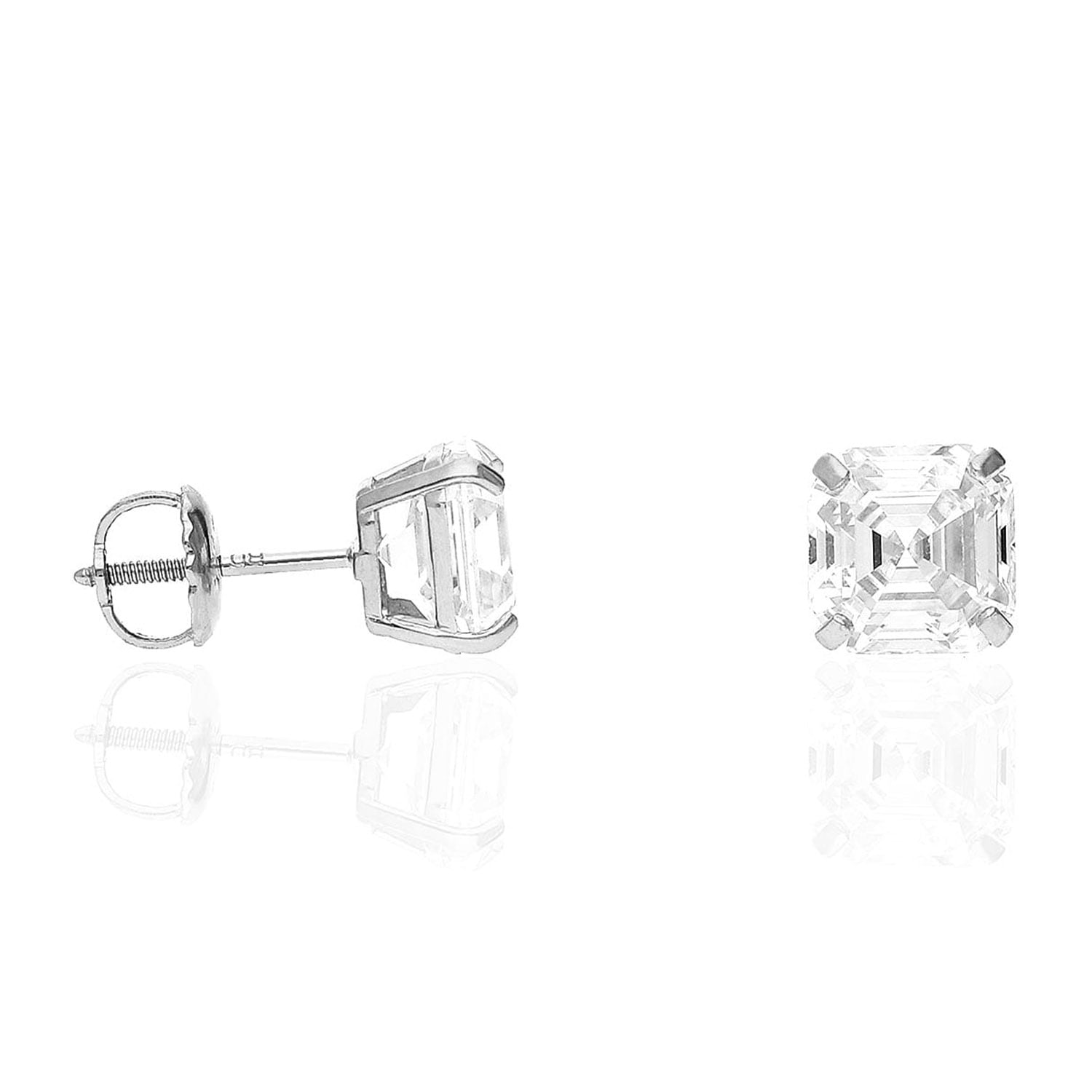 Details about   2.50ct Solitaire Stud Earrings Round Diamond Screw Back in 14k White Gold Finish