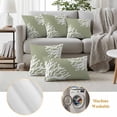 thumbnail image 6 of Coral Sage Green Outdoor Waterproof Pillow Covers, Coastal White Ocean Marine Nautical Beach Decorative Square Throw Pillowcase Sofa Cushion Sham for Patio/Couch/Chair, 16"x16" 2 Pack, 6 of 8