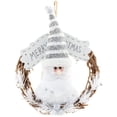 thumbnail image 1 of Corona de Navidad, Corona de Santa Claus, Coronas artificiales de Navidad, Corona de muñeco de nieve, Corona de círculo de vid Decoración navideña para la pared de la ventana de la puerta del hogar Decoración navideña brillar Electrónica, 1 of 6