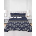 thumbnail image 3 of Boho Navy Blue Flower Twin Size Down Alternative Comforter, Lightweight Comforter Quilt Bedding Set with Pillow Shams Abstract Bohemia Pesley Floral All Seasons Bed Comforter Duvet Insert 68"x86", 3 of 7