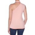 thumbnail image 2 of 1. STATE Womens Pink Tie Sleeveless Asymmetrical Neckline Top Size: M, 2 of 2