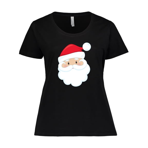 Inktastic Santa Claus, Smiling Santa, Red Hat, White Beard Women's Plus Size T-Shirt