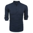 thumbnail image 3 of Coshow Men's Cotton Henley Shirt Long Sleeve Hippie Casual Beach T Shirts, 3 of 7