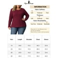 thumbnail image 5 of Agnes Orinda Women's Plus Size Knit Thin Fall Winter Trendy Crochet Comfy Pullover Sweaters 4X Burgundy, 5 of 5