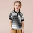 thumbnail image 5 of Huanglei Toddler Boys Girls Short Sleeve Summer Casual Striped Gentleman Tops Holiday Shirts T Shirt Boys' Graphic Tees Breathable Trendy Tops, 5 of 8