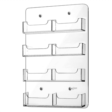 Acrylic Business Card Holder Wall Mount Clear Sticker Display Rack Multiple Holders Organizing
