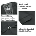 thumbnail image 4 of MAGE MALE Men's Slim Fit 2-Piece Vest Suit, Formal Business & Wedding Set, 4 of 7