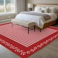 thumbnail image 5 of Valentine's Day Washable Area Rug 6 x 9 ft Vintage Red White Buffalo Plaid Branches Lace Border, Soft Non Slip Rugs Stain Repellent Indoor Felt Carpet for Living Dining Room Bedroom Home Office, 5 of 9