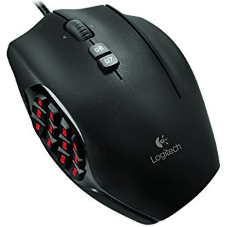 Logitech G600 MMO Wired Laser Gaming Mouse, Black: PC Gaming