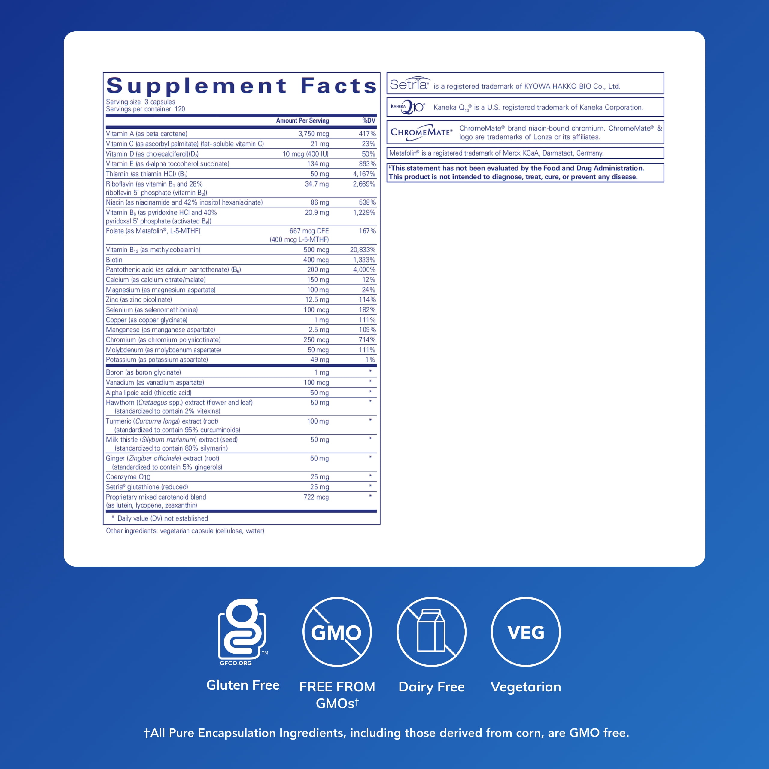 Pure Encapsulations UltraNutrient - Minerals & Multivitamins - Supports Liver & Heart Health* - Supplement for Antioxidants - With Vitamin C, CoQ10 & More - Gluten Free - 360 Capsules