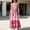 Rose Red, variant on Women's Tiered A-Line Sling Maxi Dress – Geometric/Floral Print, Smocked Back, Summer Vacation Boho Long Dress Rose Red,S