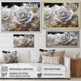 thumbnail image 4 of Designart Roses art Mural Encadré Surdimensionné, art Mural Encadré Roses, Or Pur Rose Adoration, art Mural Encadré Blanc Noir, 44x34 Pouces Cadre Noir, 4 of 5