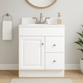 thumbnail image 3 of Design House Solid Wood Wyndham 30" Ready to Assemble 1-Door 2-Drawer Bath Vanity Cabinet, White, 3 of 14