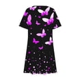 thumbnail image 4 of Vestido de Manga Corta para las Mujeres Casual Impreso Cuello Redondo, Vestido de las Señoras para la Primavera Y el Verano de Uso Diario, 4 of 9